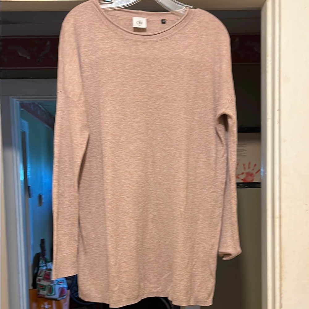 CAbi Women's Pink Crew Neck Sweater